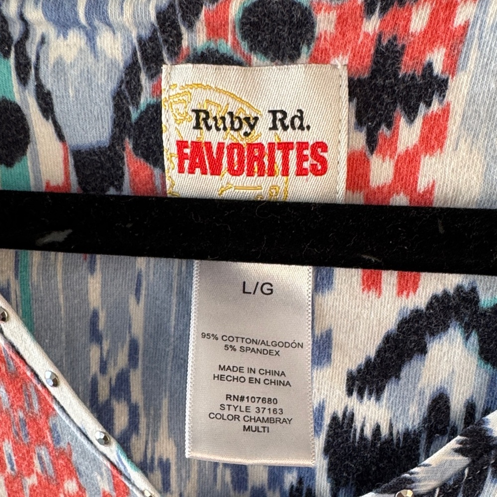 Ruby Rd. Multicolor Abstract Blouse - Picture 2 of 8